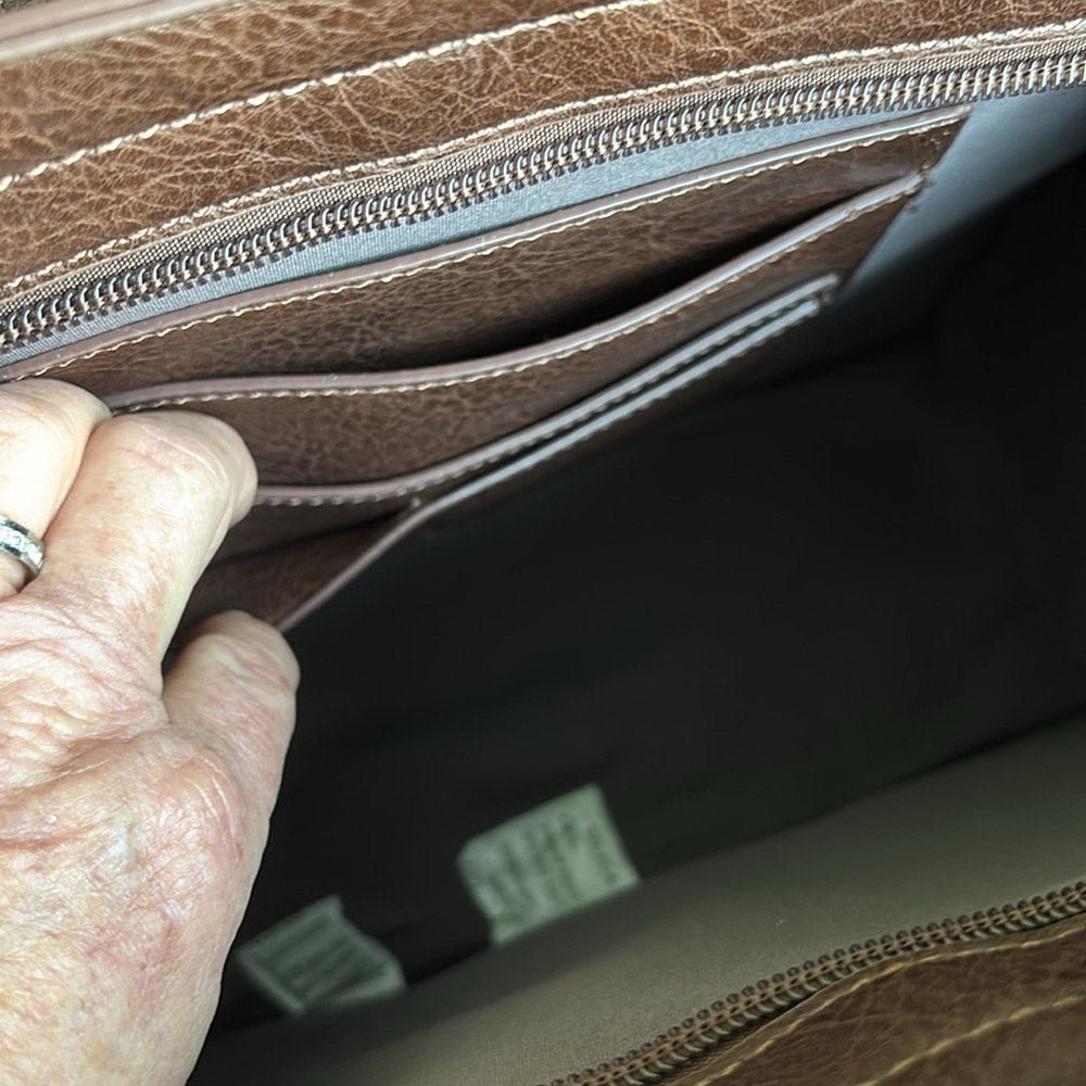 Tony Lama Conceal Carry tote,calf hair,snap:zip close,card slots,shoulder strap - Picture 14 of 15